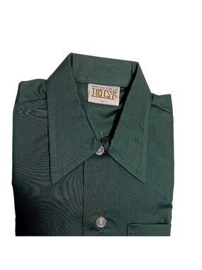 Vintage 1970's BOYS  4T Shirt True Vtg 70s ELY FOREST GREEN LS THIN HIPPY SHIRT